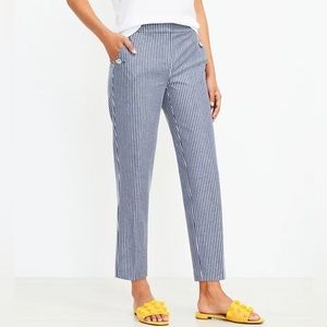 ❌SOLD❌Loft The Riviera Slim Sailor Blue And White Striped Ankle Pants Size 00P